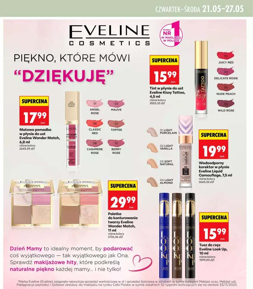 Gazetka promocyjna Biedronka - Gazetka - ważna 21.05 do 28.05.2026 - strona 7 - produkty: Eveline, Makijaż, Por, Rosie, Tusz