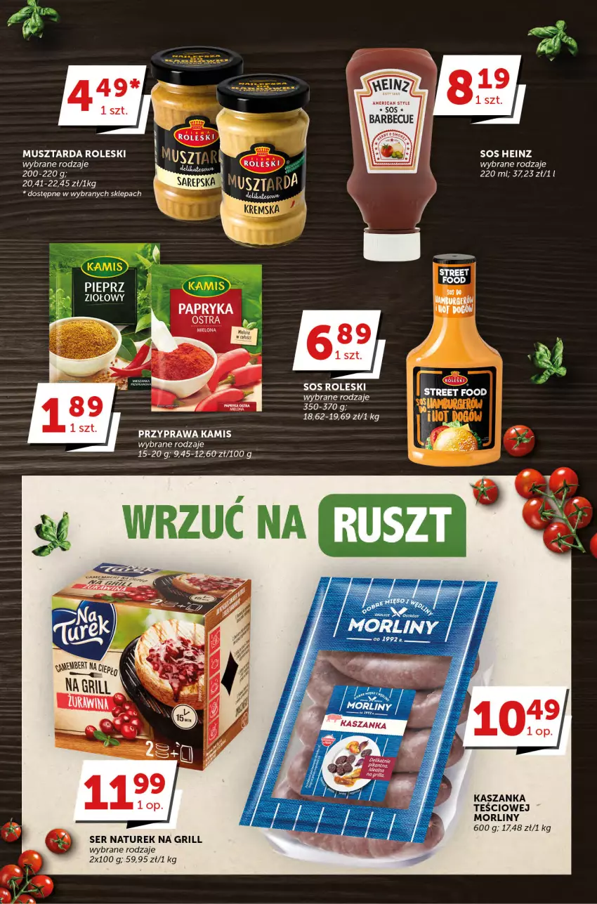 Gazetka promocyjna Groszek - ważna 20.04 do 02.05.2023 - strona 11 - produkty: Grill, Heinz, Kamis, Kasza, Kaszanka, LG, Morliny, Mus, Musztarda, NaTurek, Ser, Sos