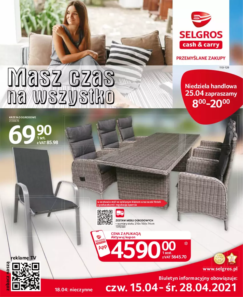 Gazetka promocyjna Selgros - Katalog Wypoczynek - ważna 08.03 do 04.08.2021 - strona 1 - produkty: Fotel, Krzesło, Krzesło ogrodowe, LG, Poduszka, Stół
