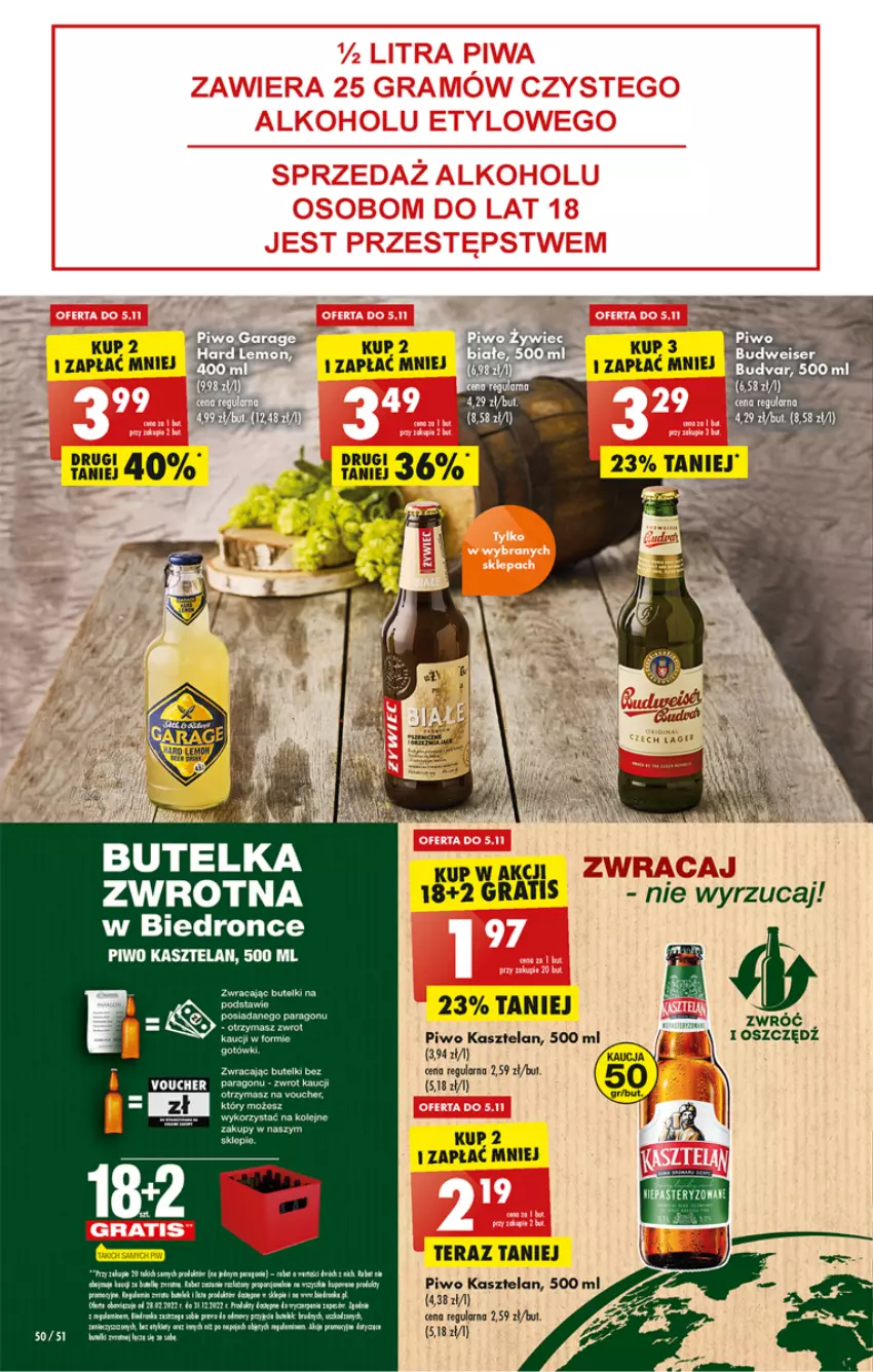 Gazetka promocyjna Biedronka - W tym tygodniu - ważna 03.11 do 09.11.2022 - strona 50 - produkty: Fa, Kasztelan, LG, Olej, Piwo, Tera