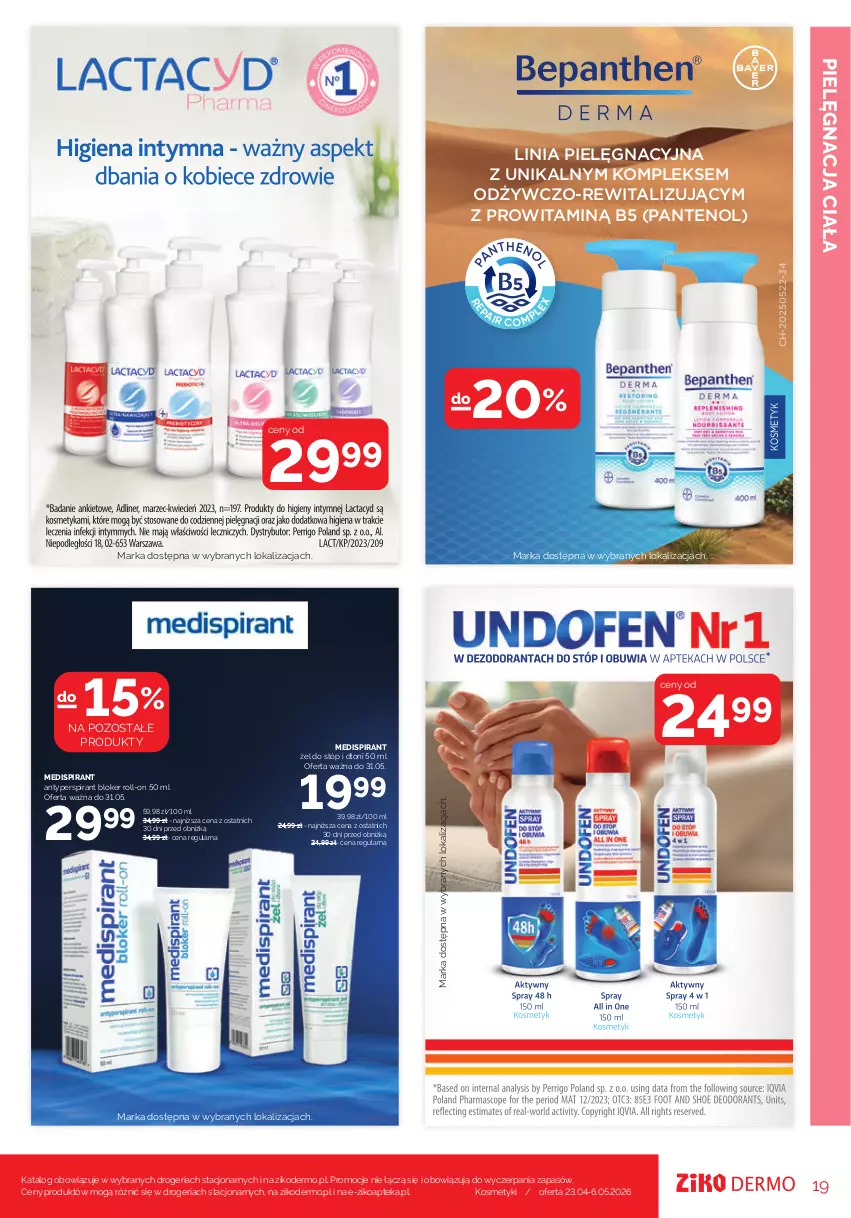 Gazetka promocyjna Ziko - Gazetka Ziko Dermo - ważna 23.04 do 06.05.2026 - strona 19 - produkty: Antyperspirant, Apteka