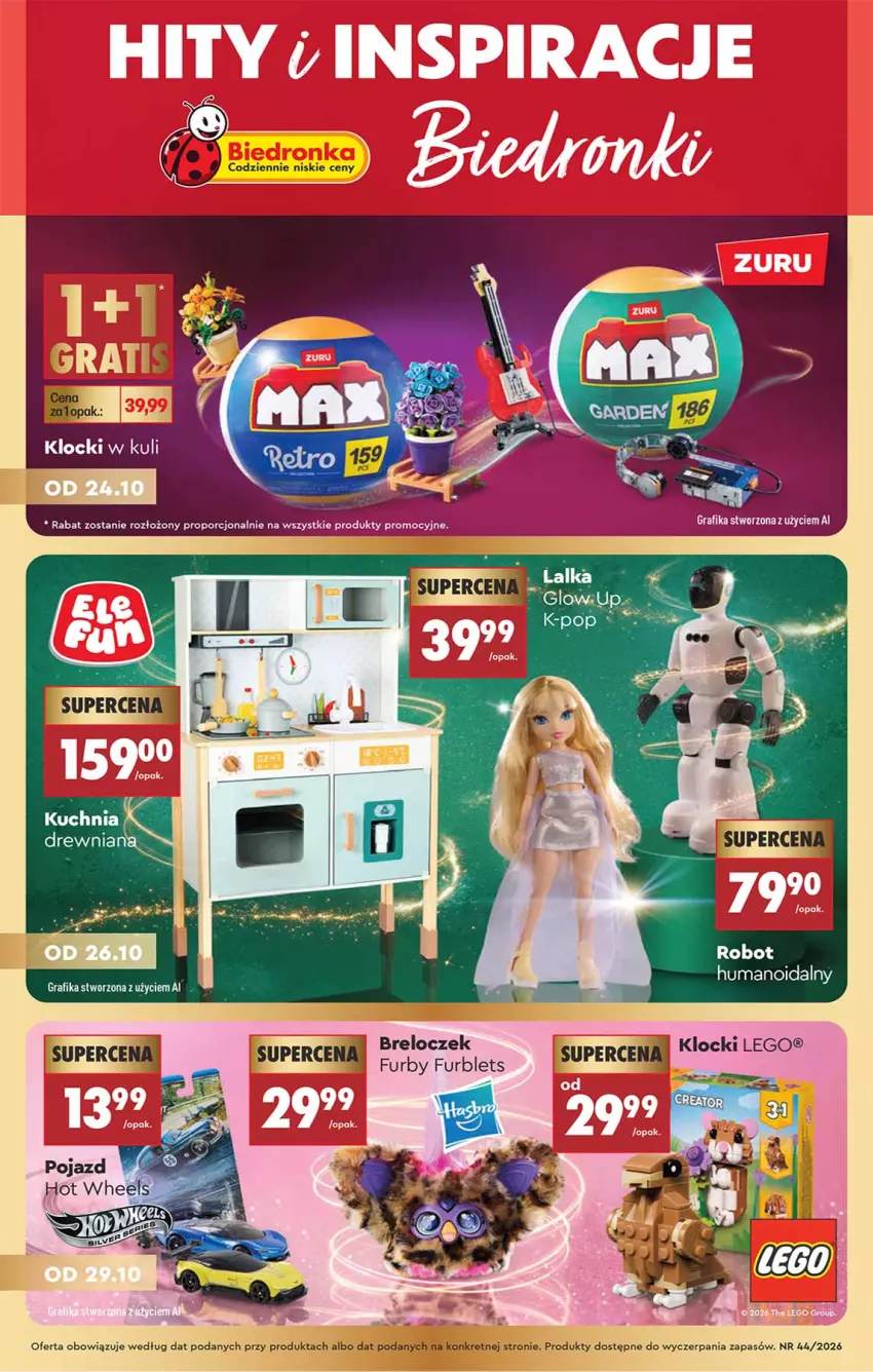 Gazetka promocyjna Biedronka - Okazje Tygodnia - ważna 24.10 do 07.11.2026 - strona 1 - produkty: Breloczek, Gra, Grafika, Klocki, Kret, LEGO, Robot