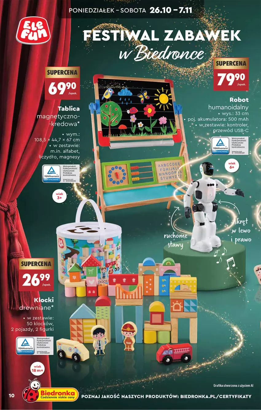 Gazetka promocyjna Biedronka - Okazje Tygodnia - ważna 24.10 do 07.11.2026 - strona 10 - produkty: Akumulator, Fa, Gra, Grafika, Klocki, Kontroler, Pojazd, Robot