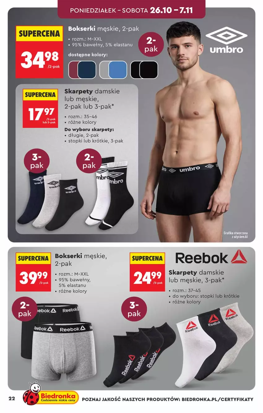 Gazetka promocyjna Biedronka - Okazje Tygodnia - ważna 24.10 do 07.11.2026 - strona 22 - produkty: Bokserki, Karp, Ser, Sok, Top