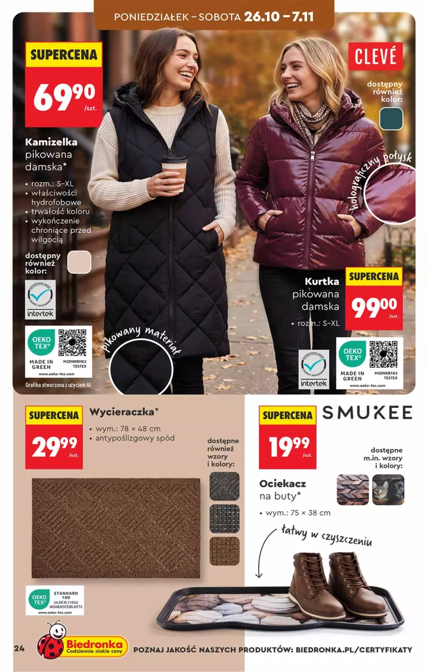 Gazetka promocyjna Biedronka - Okazje Tygodnia - ważna 24.10 do 07.11.2026 - strona 24 - produkty: Buty, K2, Kamizelka, Kurtka, LG, Ociekacz, Wycieraczka