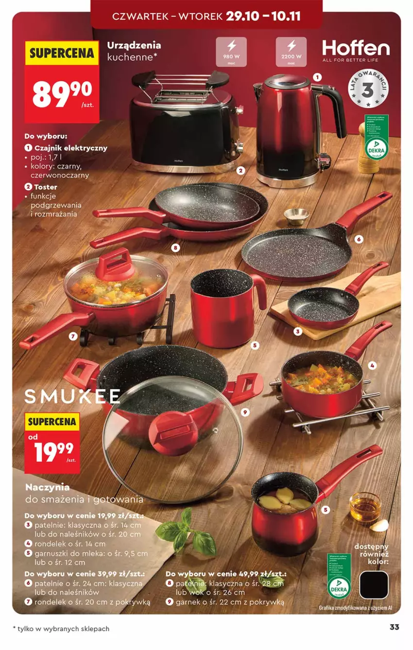 Gazetka promocyjna Biedronka - Okazje Tygodnia - ważna 24.10 do 07.11.2026 - strona 33 - produkty: Czajnik, Czajnik elektryczny, Garnek, Gra, Grafika, Rondel