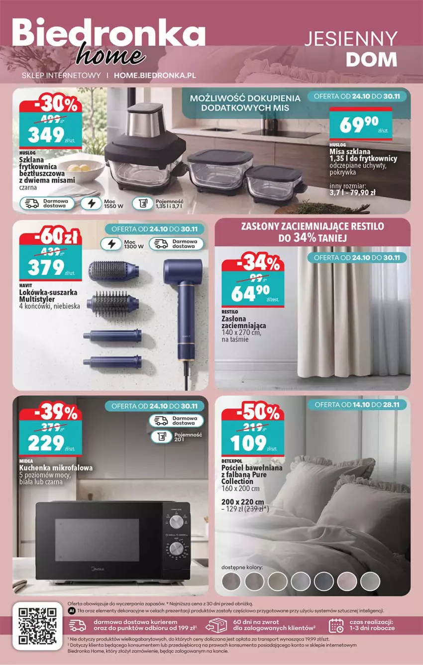 Gazetka promocyjna Biedronka - Okazje Tygodnia - ważna 24.10 do 07.11.2026 - strona 42 - produkty: Fa, Intel, Kuchenka mikrofalowa, LANA, LG, Lokówka, Por, Pościel, Pur, Sos, Sport, Suszarka, Tran, Zasłona