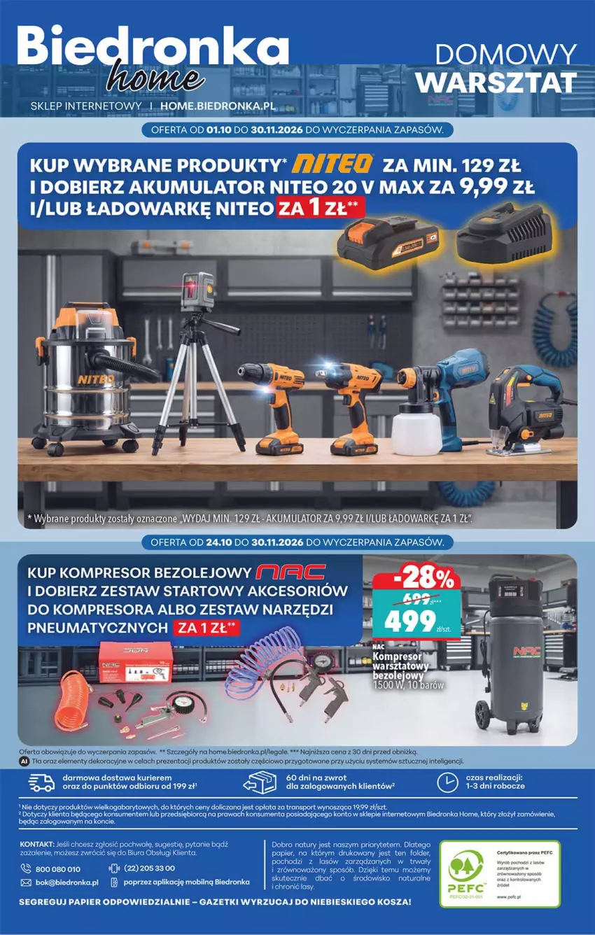 Gazetka promocyjna Biedronka - Okazje Tygodnia - ważna 24.10 do 07.11.2026 - strona 44 - produkty: Akumulator, Intel, Kompresor, Kosz, LANA, Mobil, Olej, Papier, Por, Sport, Tran