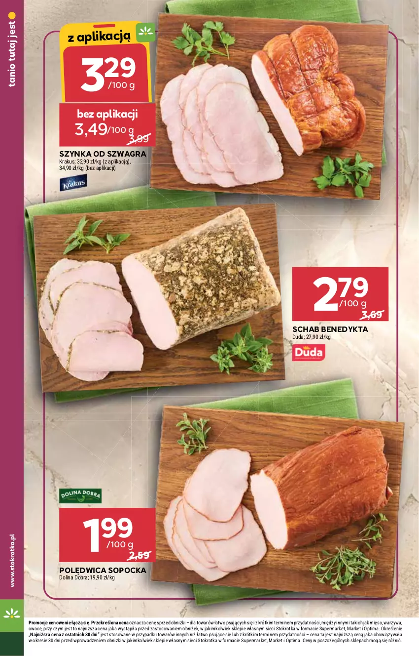 Gazetka promocyjna Stokrotka - Supermarket - ważna 30.07 do 05.08.2026 - strona 12 - produkty: Duda, Gra, Krakus, Mięso, Optima, Owoce, Polędwica, Schab Benedykta, Szynka, Warzywa