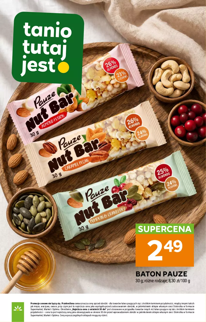 Gazetka promocyjna Stokrotka - Supermarket - ważna 30.07 do 05.08.2026 - strona 22 - produkty: Baton, Mięso, Optima, Owoce, Warzywa