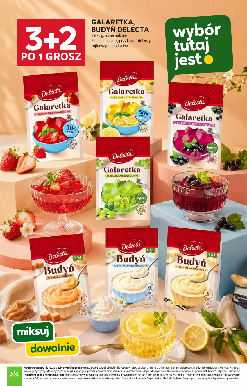 Gazetka promocyjna Stokrotka - Supermarket - ważna 30.07 do 05.08.2026 - strona 27 - produkty: Budyń, Delecta, Gala, Galaretka, Mięso, Optima, Owoce, Warzywa