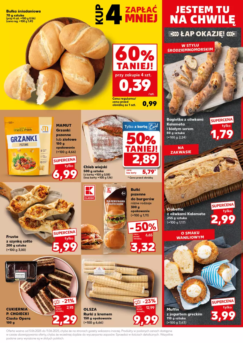 Gazetka promocyjna Kaufland - Mocny Start - ważna 09.06 do 11.06.2025 - strona 15 - produkty: Bagietka, Bułka, Burger, Chleb, Cukier, Danio, Jogurt, Rurki