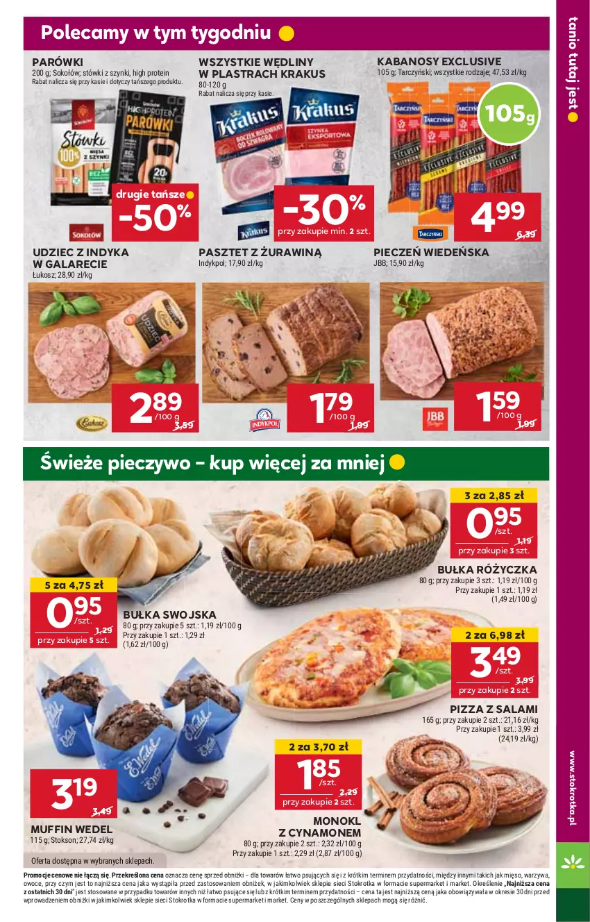 Gazetka promocyjna Stokrotka - Supermarket Opole/Radom - ważna 23.01 do 29.01.2025 - strona 13 - produkty: Bułka, Gala, HP, Kabanos, Krakus, Parówki, Pasztet, Piec, Pieczywo, Pizza, Salami, Sos, Udziec z indyka, Udziec z indyka w galarecie