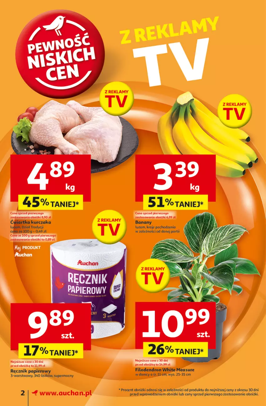 Gazetka promocyjna Auchan - Pewność Niskich Cen Supermarket - ważna 03.10 do 09.10.2024 - strona 2 - produkty: Banany, Ręcznik