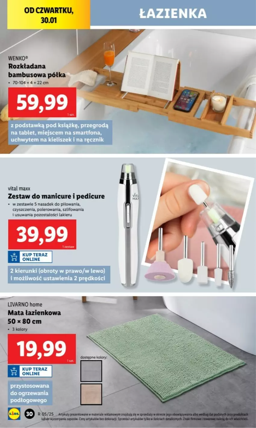 Gazetka promocyjna Lidl - ważna 27.01.2025 do 02.01.2026 - strona 26 - produkty: Ivar, Lakier, Manicure i pedicure, Mata łazienkowa, Półka, Tera