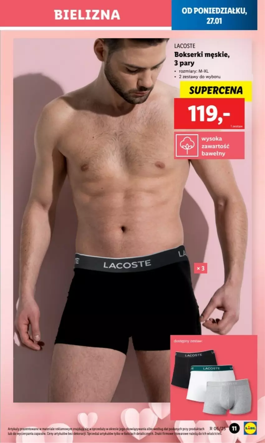 Gazetka promocyjna Lidl - ważna 27.01.2025 do 02.01.2026 - strona 3 - produkty: Bokserki, Lacoste, Por, Ser