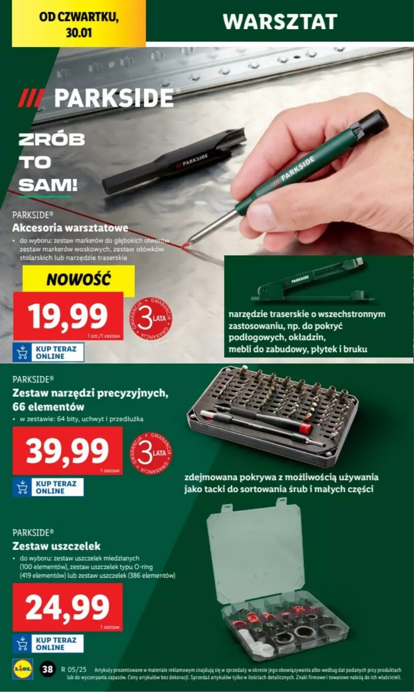 Gazetka promocyjna Lidl - ważna 27.01.2025 do 02.01.2026 - strona 37 - produkty: Anew, Marker, Parkside, Pokrywa, Ser, Tera, Zestaw narzędzi