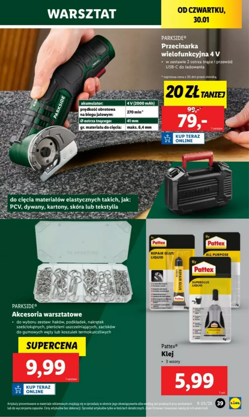 Gazetka promocyjna Lidl - ważna 27.01.2025 do 02.01.2026 - strona 38 - produkty: Fa, Klej, Koc, Kosz, Parkside, Przecinarka, Przewód