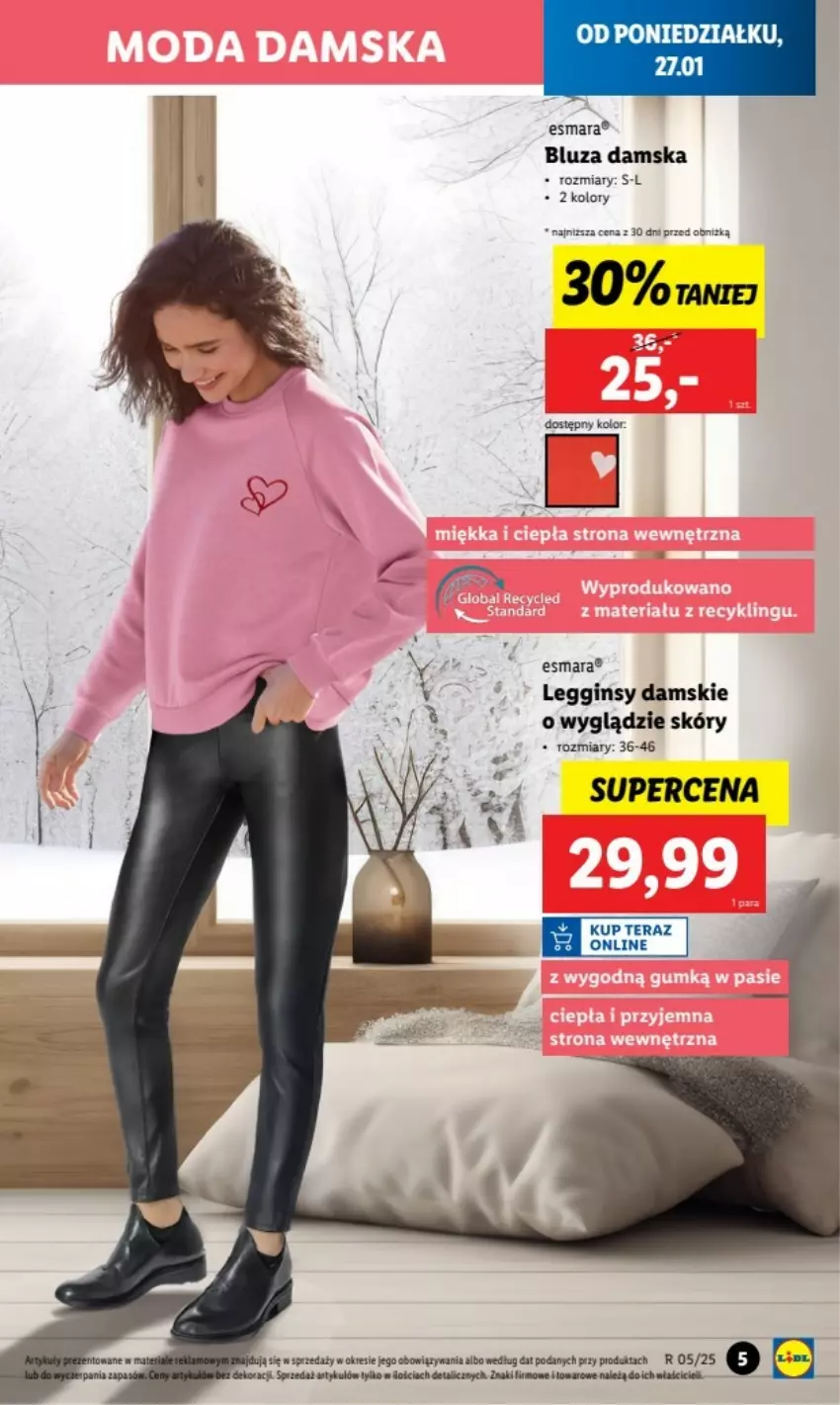 Gazetka promocyjna Lidl - ważna 27.01.2025 do 02.01.2026 - strona 45 - produkty: Bluza, Fa, Gin, Koc, Legginsy, Tera