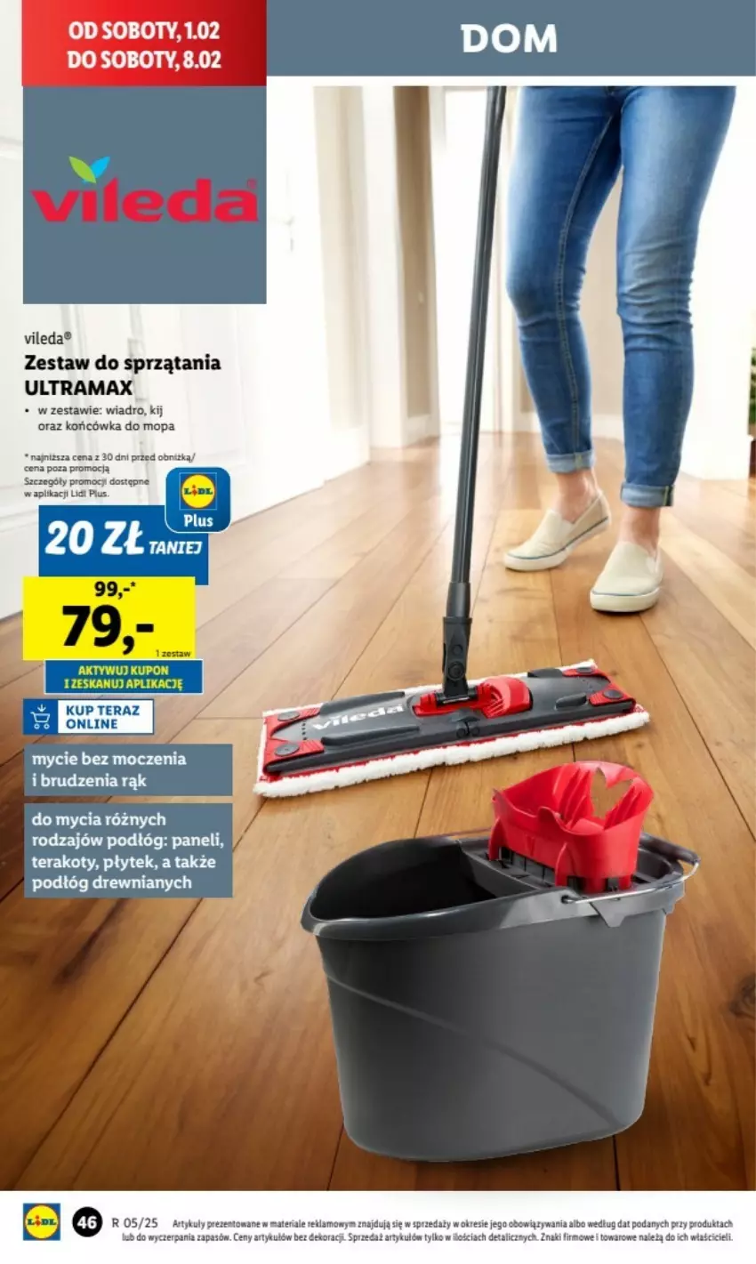 Gazetka promocyjna Lidl - ważna 27.01.2025 do 02.01.2026 - strona 46 - produkty: Mop, Rama, Vileda, Wiadro