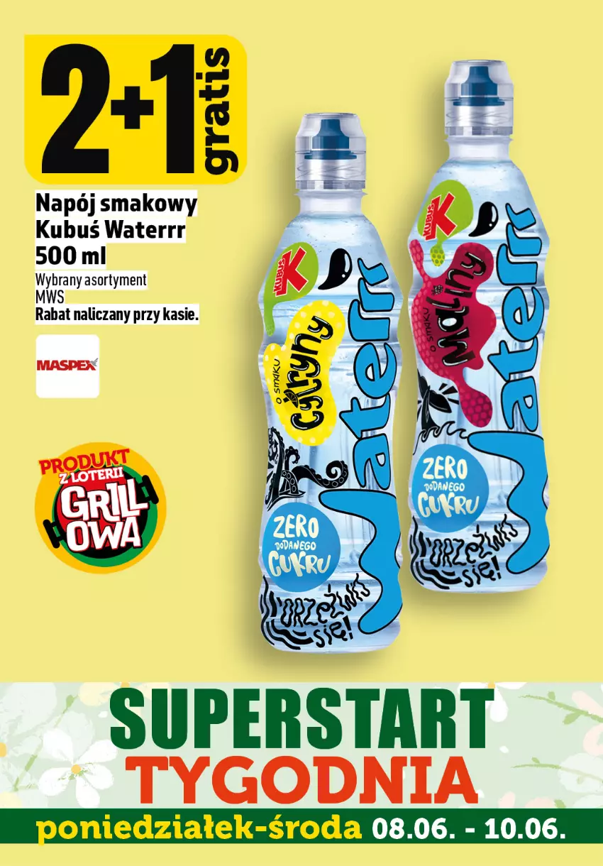 Gazetka promocyjna Topaz - Gazetka - ważna 08.06 do 10.06.2026 - strona 6 - produkty: Kubuś, Kubuś Waterrr, Napój