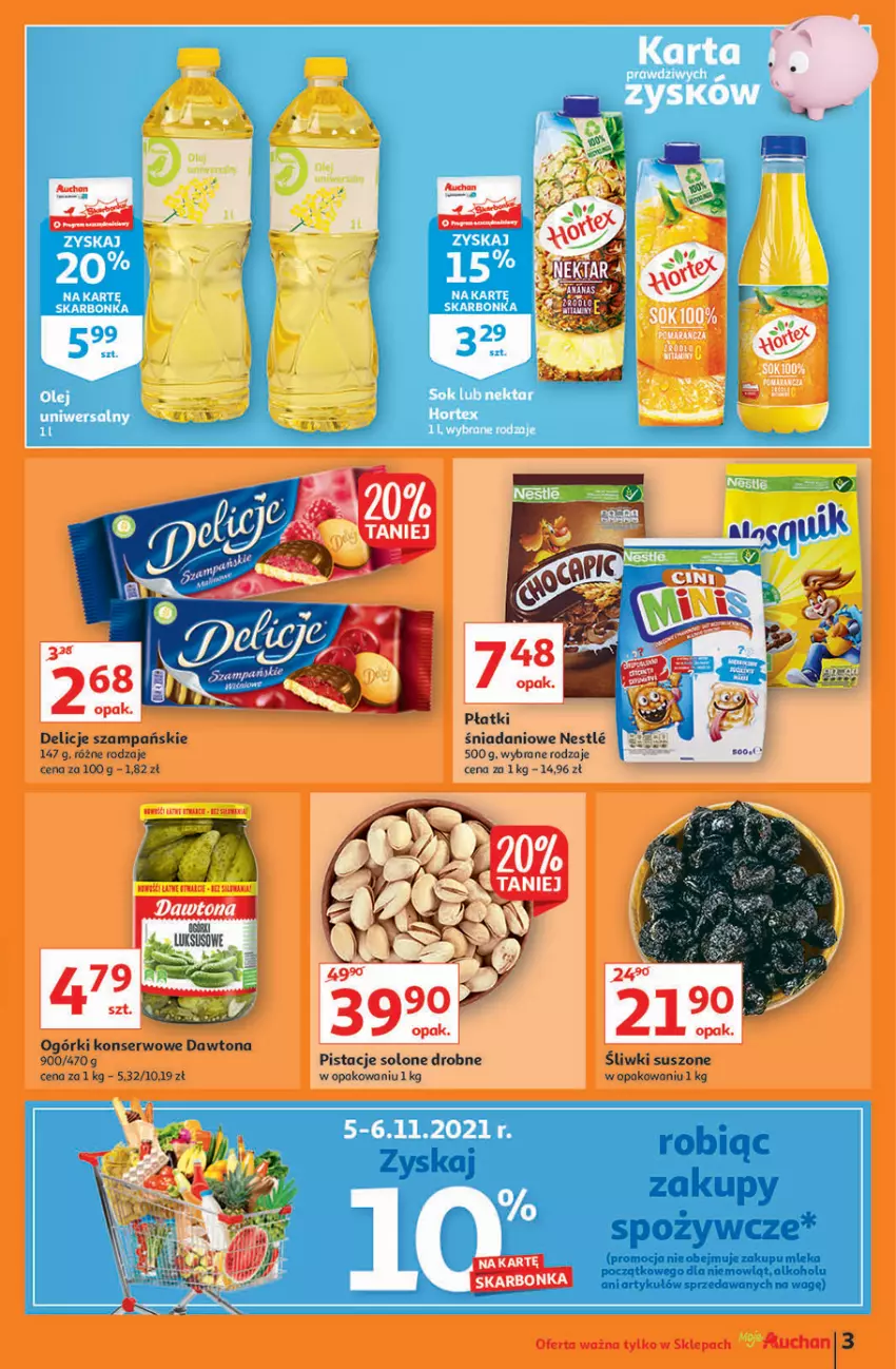Gazetka promocyjna Auchan - Jesienne okazje Moje Auchan - ważna 04.11 do 10.11.2021 - strona 3 - produkty: Danio, Pistacje