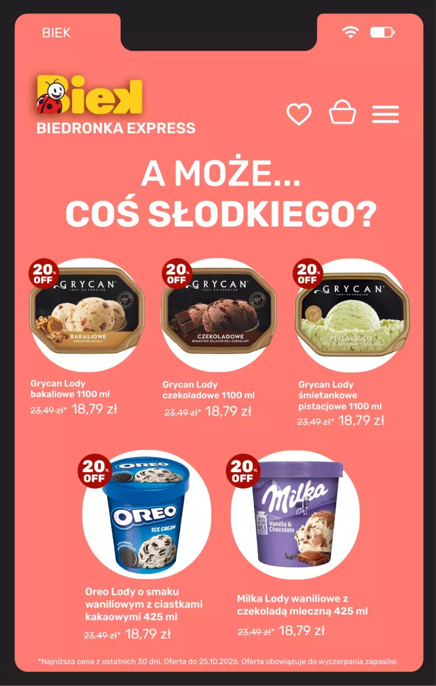 Gazetka promocyjna Biedronka - BIEK - ważna 23.10 do 30.10.2026 - strona 16 - produkty: Ciastka, Gry, Kakao, Lody, Milka, Oreo
