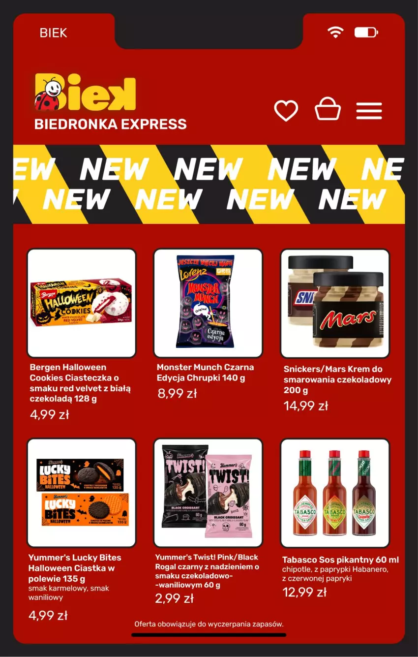 Gazetka promocyjna Biedronka - BIEK - ważna 23.10 do 30.10.2026 - strona 20 - produkty: Chrupki, Ciastka, Lack, Mars, Monster Munch, Rogal, Snickers, Sos, Velvet