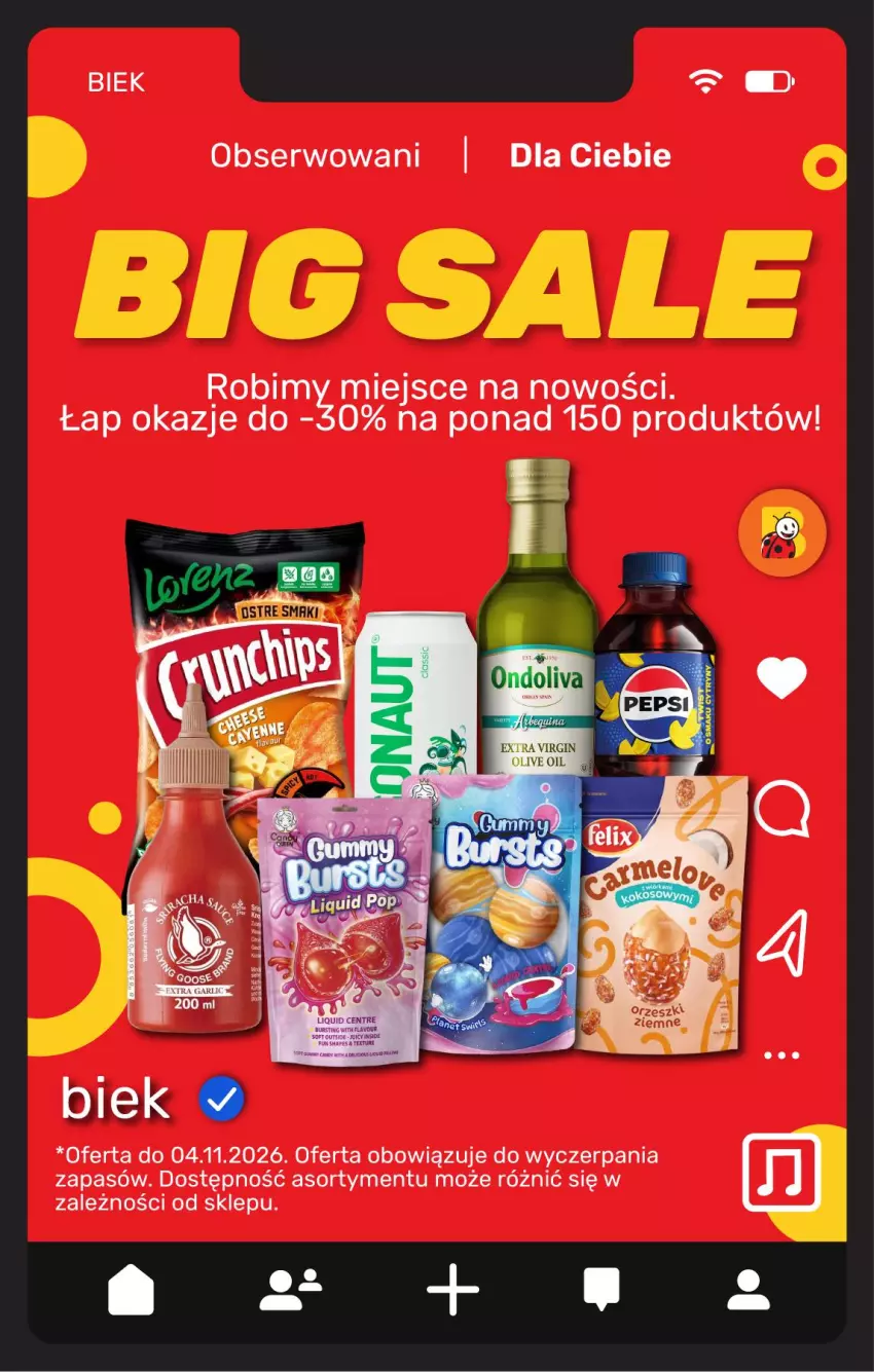 Gazetka promocyjna Biedronka - BIEK - ważna 23.10 do 30.10.2026 - strona 5 - produkty: Gin, Pepsi, Ser