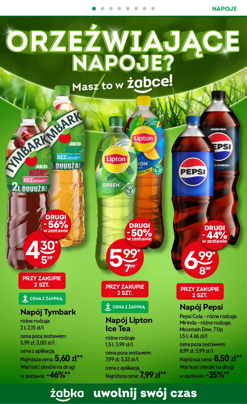 Gazetka promocyjna Żabka - ważna 14.08 do 27.08.2024 - strona 34 - produkty: Ice tea, Lipton, Mirinda, Napój, Napoje, Pepsi, Tymbark