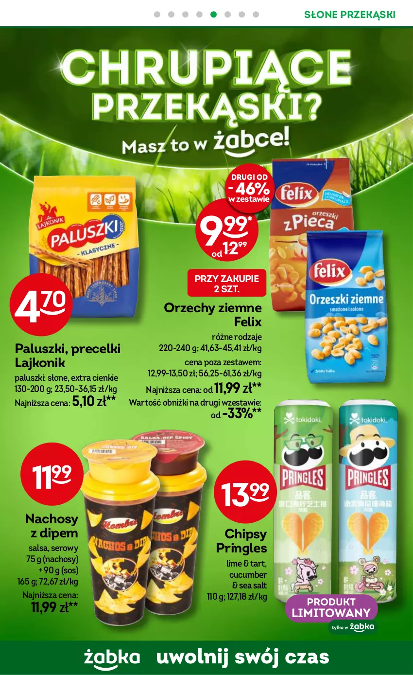 Gazetka promocyjna Żabka - ważna 14.08 do 27.08.2024 - strona 38 - produkty: Chipsy, Felix, Lajkonik, Precelki, Pringles, Salsa, Ser, Sos