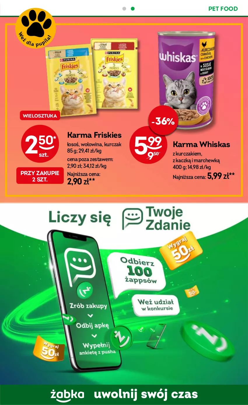 Gazetka promocyjna Żabka - ważna 14.08 do 27.08.2024 - strona 77 - produkty: Friskies, Kurczak, Whiskas, Wołowina