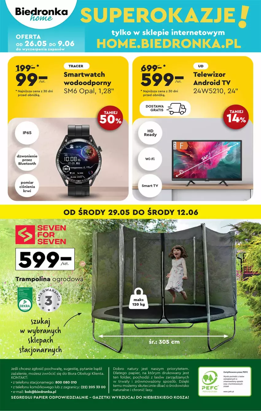 Gazetka promocyjna Biedronka - ważna 27.05 do 08.06.2024 - strona 40 - produkty: Acer, Android TV, Gra, Kosz, Papier, Por, Smart tv, Smartwatch, Telefon, Telewizor