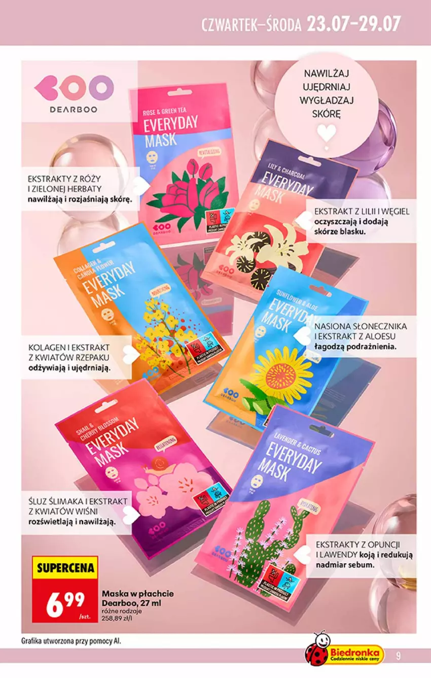 Gazetka promocyjna Biedronka - Gazetka - ważna 23.07 do 05.08.2026 - strona 9 - produkty: Gra, Grafika, Kolagen, Maska, Maska w płachcie