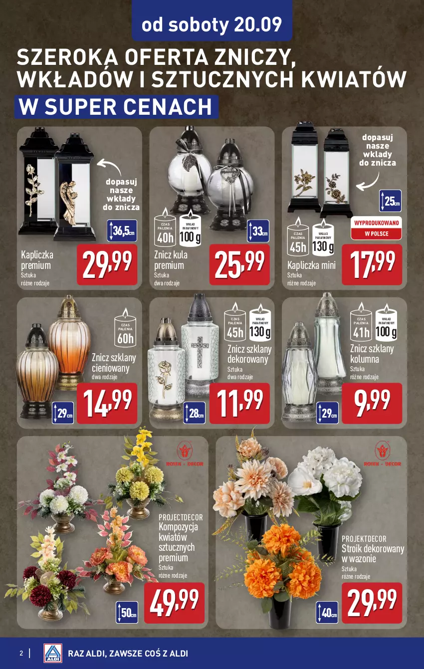 Gazetka promocyjna Aldi - Oferta weekendowa - ważna 20.09 do 31.10.2025 - strona 2 - produkty: Wazon, Znicz