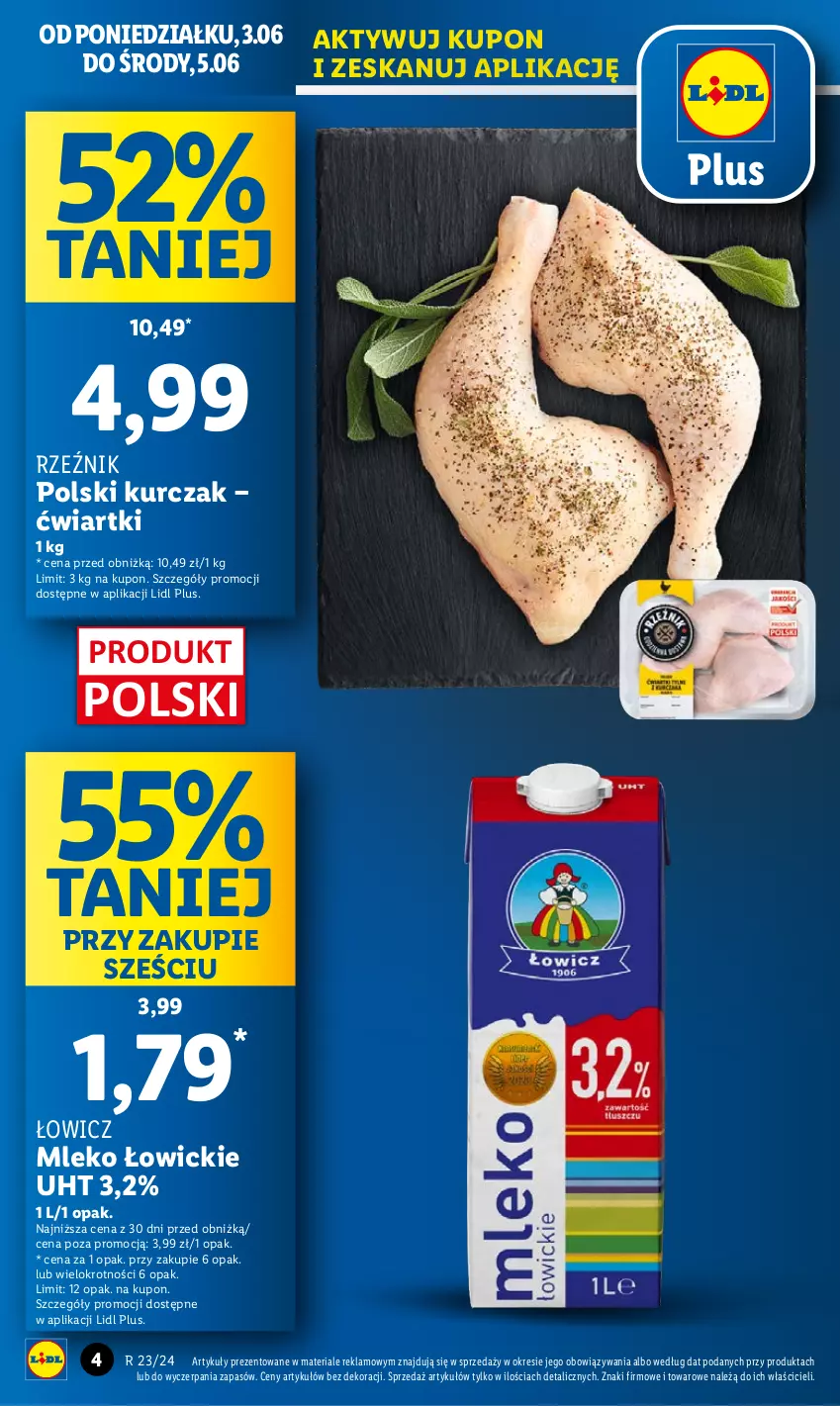 Gazetka promocyjna Lidl - GAZETKA - ważna 03.06 do 05.07.2024 - strona 4 - produkty: Kurczak, Mleko