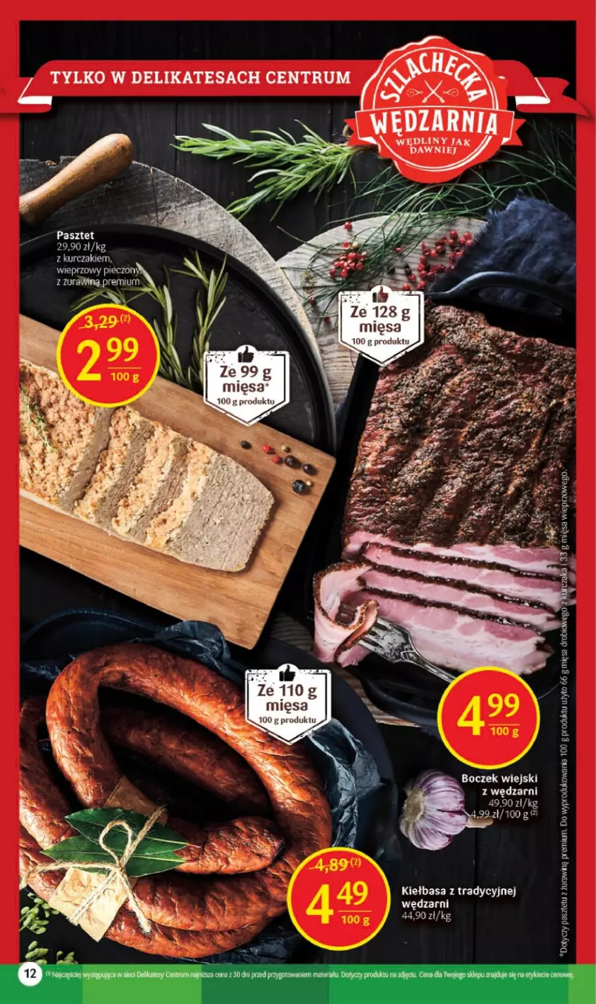 Gazetka promocyjna Delikatesy Centrum - Gazetka DC13 - ważna 30.03 do 08.04.2023 - strona 12 - produkty: Boczek, Kiełbasa, Kurczak, Pasztet, Piec, Rum, Tera