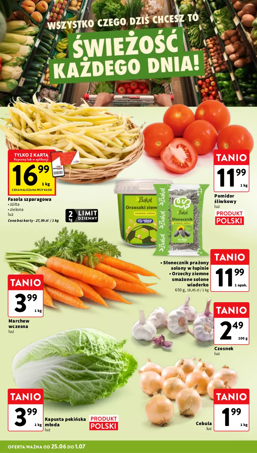 Gazetka promocyjna Intermarche - Gazetka promocyjna - ważna 25.06 do 01.07.2026 - strona 12 - produkty: Cebula, Czosnek, Fa, Fasola, Fasola szparagowa, Słonecznik prażony