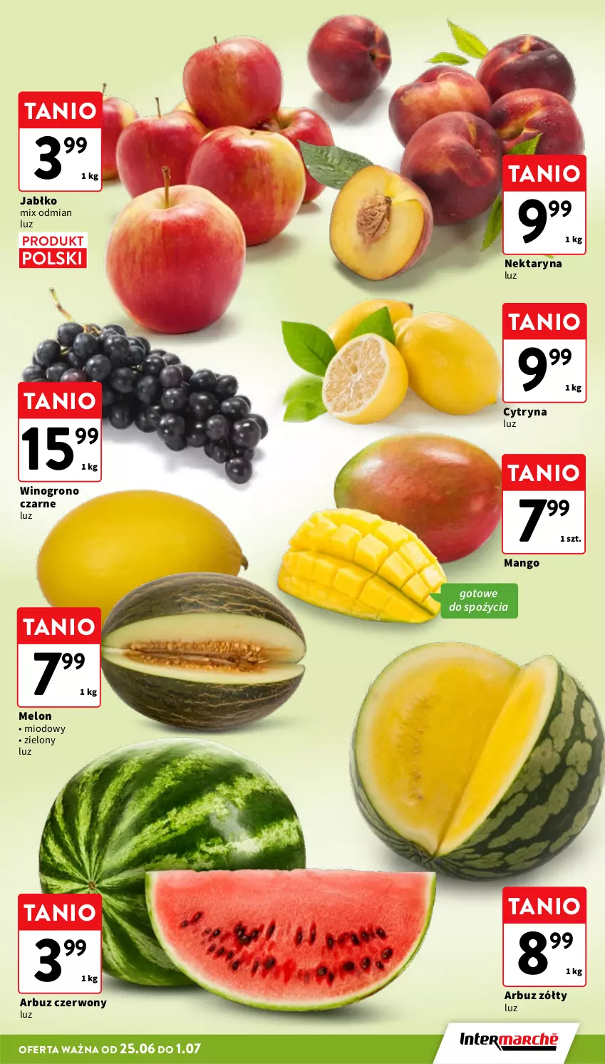 Gazetka promocyjna Intermarche - Gazetka promocyjna - ważna 25.06 do 01.07.2026 - strona 13 - produkty: Arbuz, Mango, Melon, Nektar, Wino