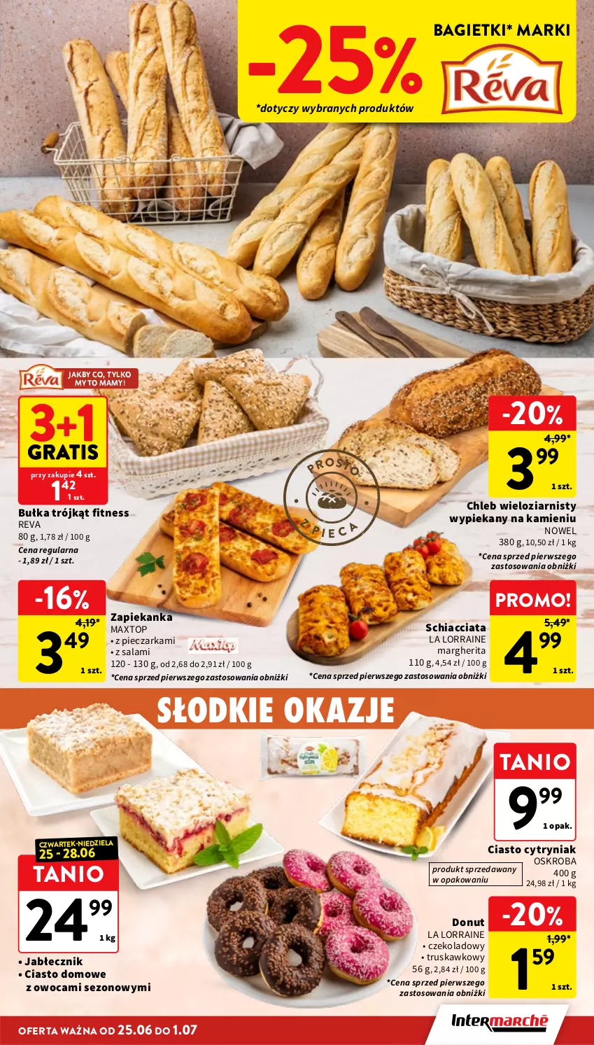 Gazetka promocyjna Intermarche - Gazetka promocyjna - ważna 25.06 do 01.07.2026 - strona 19 - produkty: Bułka, Chia, Chleb, Chleb wieloziarnisty, Donut, Gra, Piec, Pieczarka, Salami, Top, Zapiekanka
