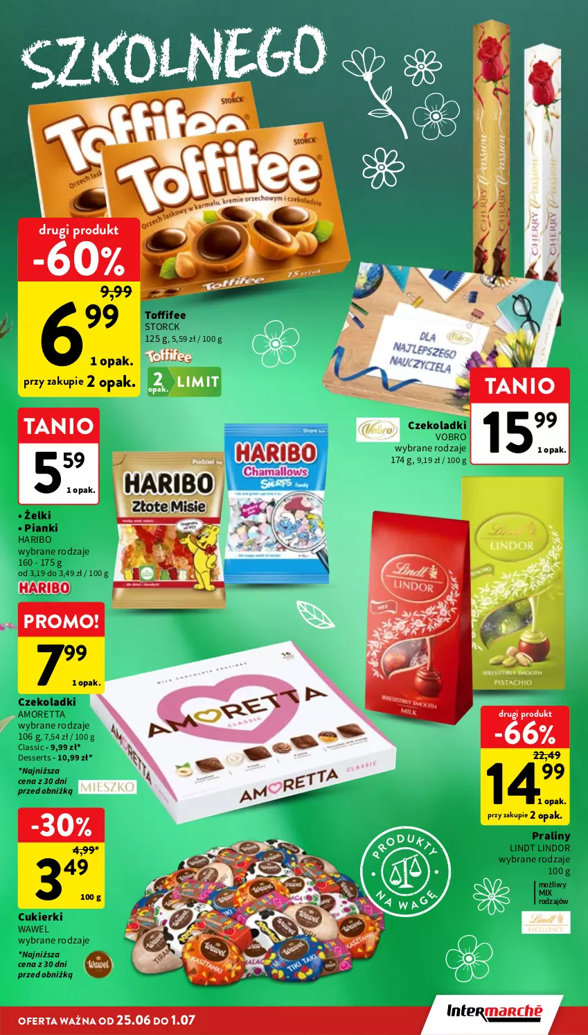 Gazetka promocyjna Intermarche - Gazetka promocyjna - ważna 25.06 do 01.07.2026 - strona 23 - produkty: Cukier, Cukierki, Haribo, Lindor, Lindt, Praliny, Ser, Wawel