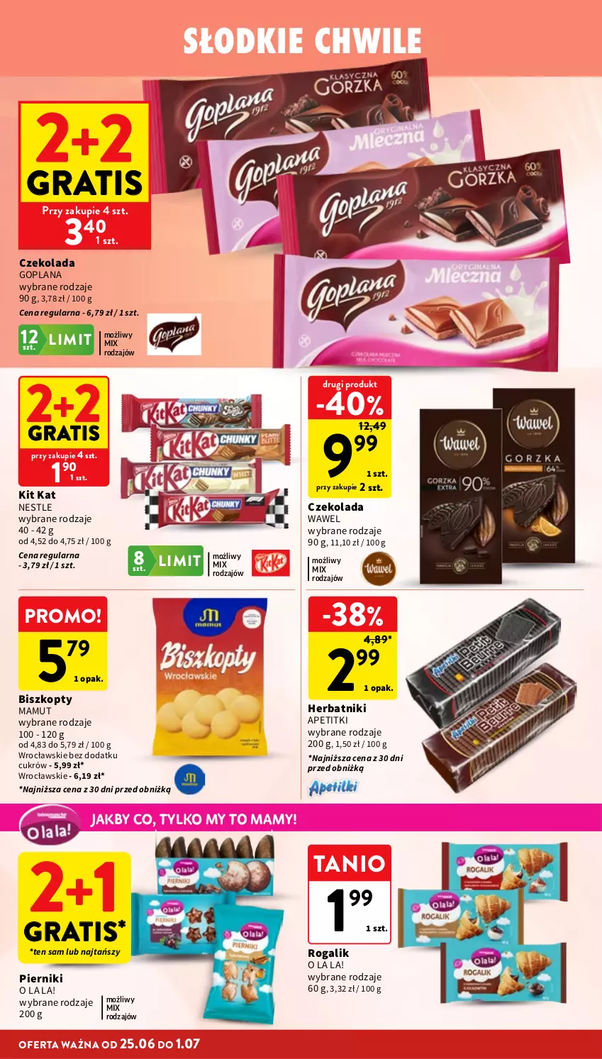 Gazetka promocyjna Intermarche - Gazetka promocyjna - ważna 25.06 do 01.07.2026 - strona 26 - produkty: Biszkopty, Czekolada, Goplana, Gra, Herbatniki, Kit Kat, LANA, Piernik, Rogal, Wawel