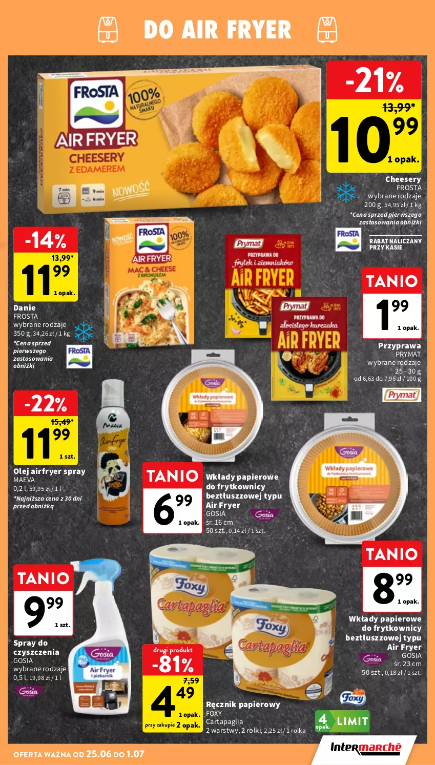 Gazetka promocyjna Intermarche - Gazetka promocyjna - ważna 25.06 do 01.07.2026 - strona 29 - produkty: Foxy, Frosta, Olej, Papier, Prymat, Ręcznik, Rolki, Ser, Spray do czyszczenia