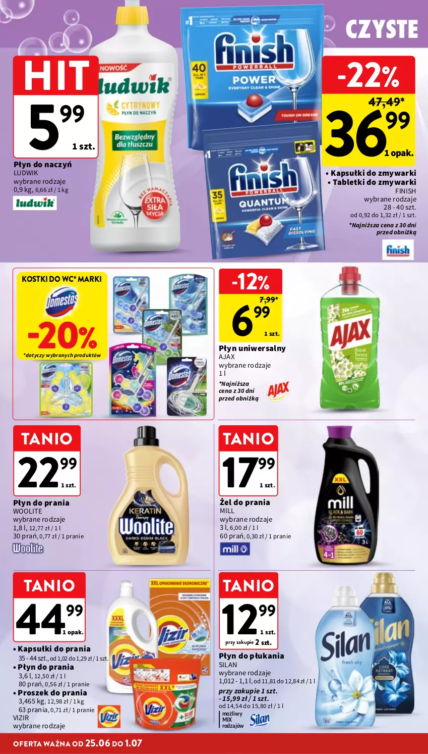 Gazetka promocyjna Intermarche - Gazetka promocyjna - ważna 25.06 do 01.07.2026 - strona 38 - produkty: Ajax, Finish, Kapsułki do prania, Ludwik, Płyn do płukania, Płyn do prania, Proszek do prania, Silan, Tablet, Tabletki do zmywarki, Vizir, Woolite, Zmywarki