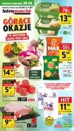 Gazetka promocyjna Intermarche - Gazetka promocyjna - Gazetka - ważna od 01.07 do 01.07.2026 - strona 1 - produkty: Piwo, Chipsy, Lody, Schab wieprzowy, Zielona Budka, Bukiet, Lay’s, Pomidor malinowy