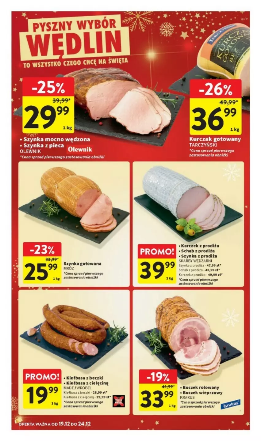 Gazetka promocyjna Intermarche - ważna 19.12 do 24.12.2024 - strona 19 - produkty: Boczek, Boczek wieprzowy, Kiełbasa, Krakus, Szynka