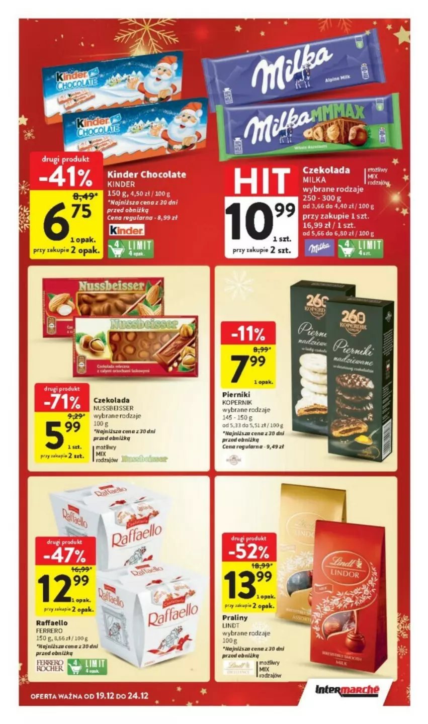 Gazetka promocyjna Intermarche - ważna 19.12 do 24.12.2024 - strona 27 - produkty: Czekolada, Fa, Ferrero, Lindt, Piernik, Praliny, Raffaello, Ser