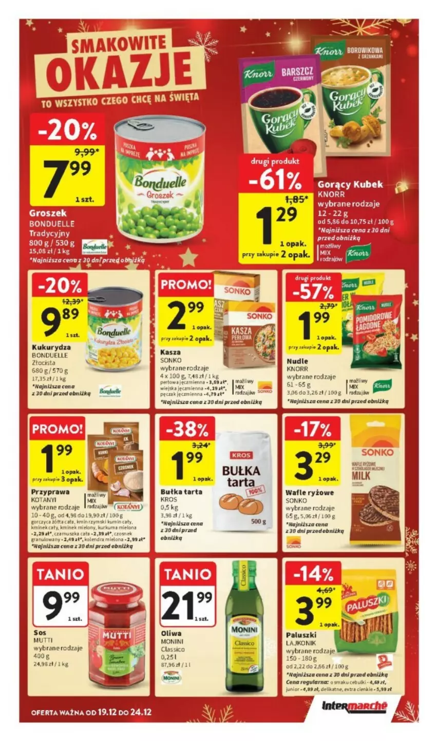 Gazetka promocyjna Intermarche - ważna 19.12 do 24.12.2024 - strona 29 - produkty: Bułka, Bułka tarta, Czosnek, Czosnek granulowany, Gra, Kminek, Knorr, Kolendra, Monini, Ryż, Sonko, Tarta, Wafle