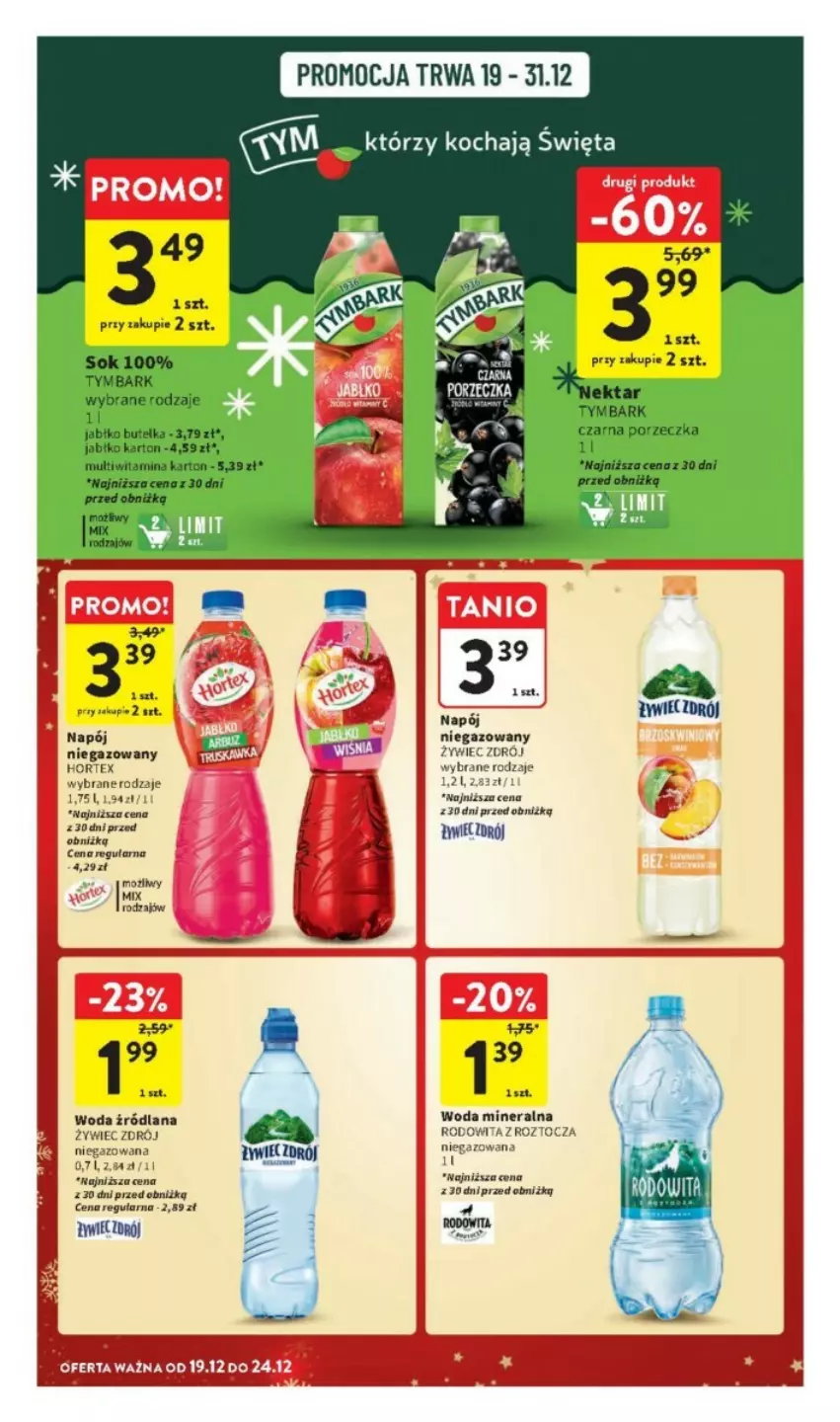 Gazetka promocyjna Intermarche - ważna 19.12 do 24.12.2024 - strona 32 - produkty: Hortex, Koc, LANA, Napój, Napój niegazowany, Woda, Woda mineralna