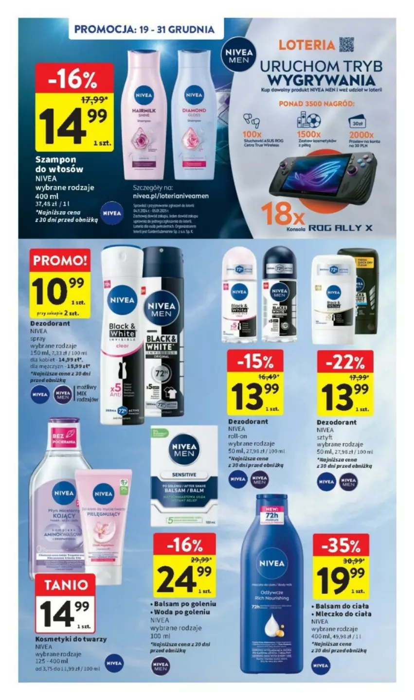 Gazetka promocyjna Intermarche - ważna 19.12 do 24.12.2024 - strona 37 - produkty: Balsam do ciała, Balsam po goleniu, Dezodorant, Gry, Konsola, Nivea, Szampon, Woda, Woda po goleniu